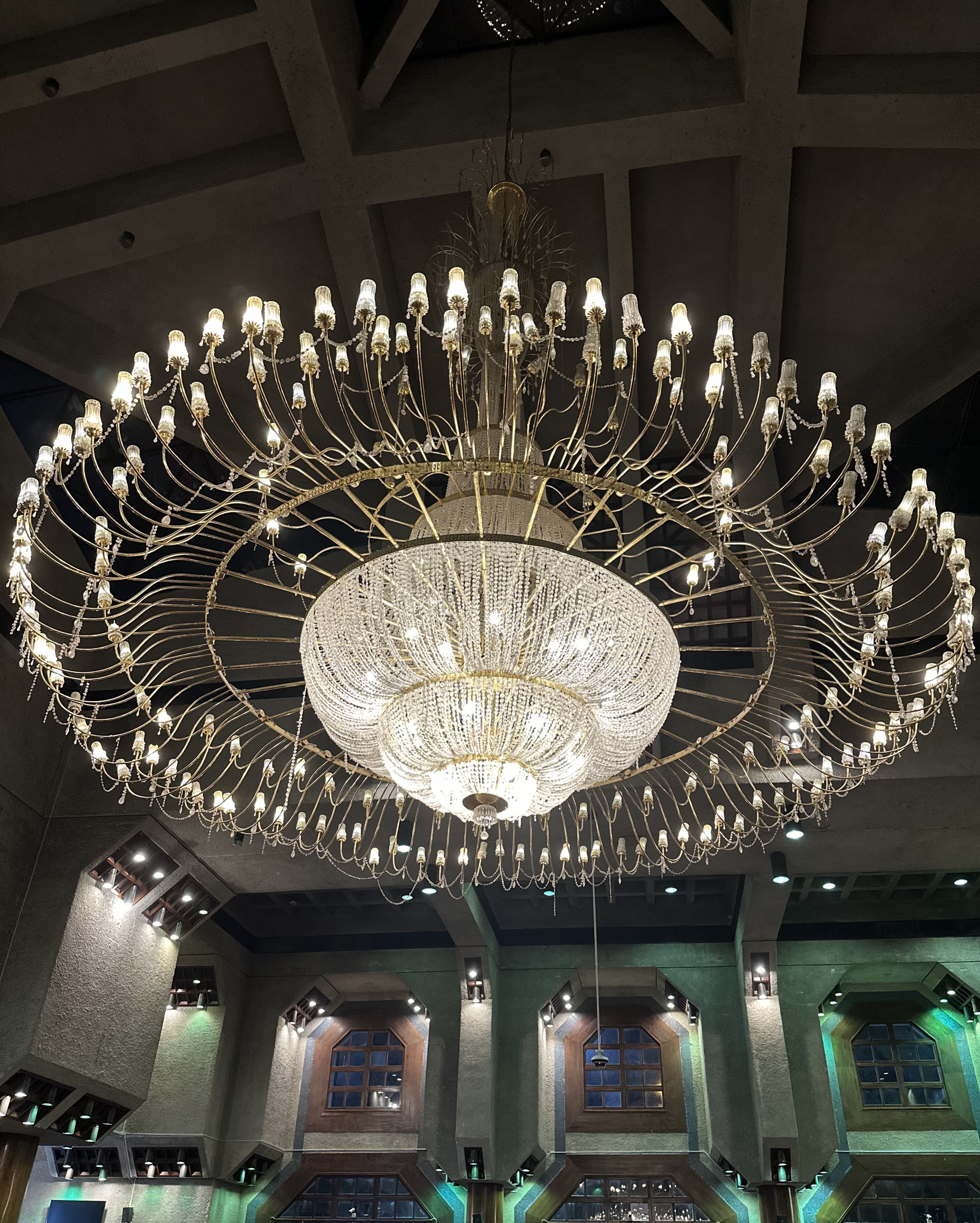 Beautiful chandelier in the hearts on masjid Ayesha